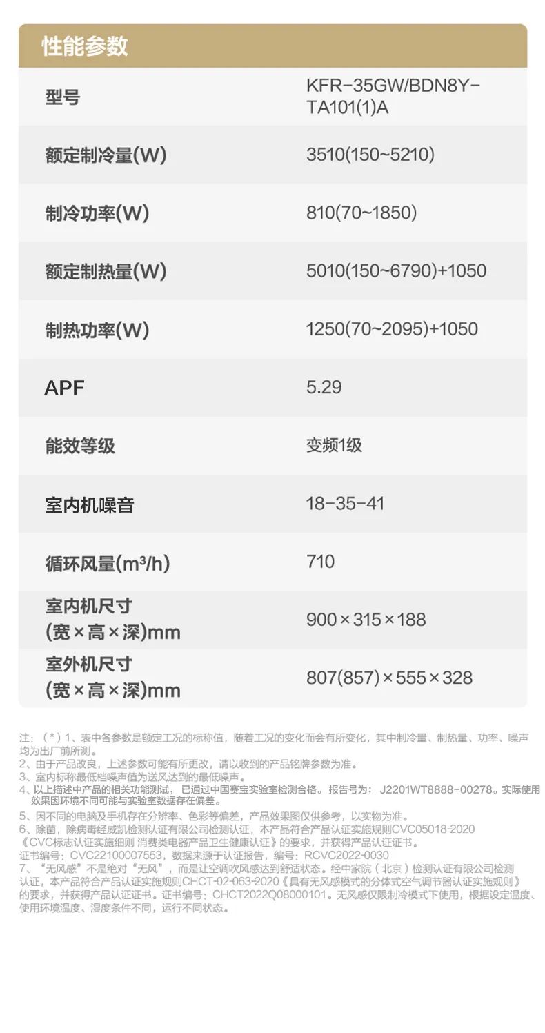 【無風(fēng)感】智能變頻掛機(jī)TA101