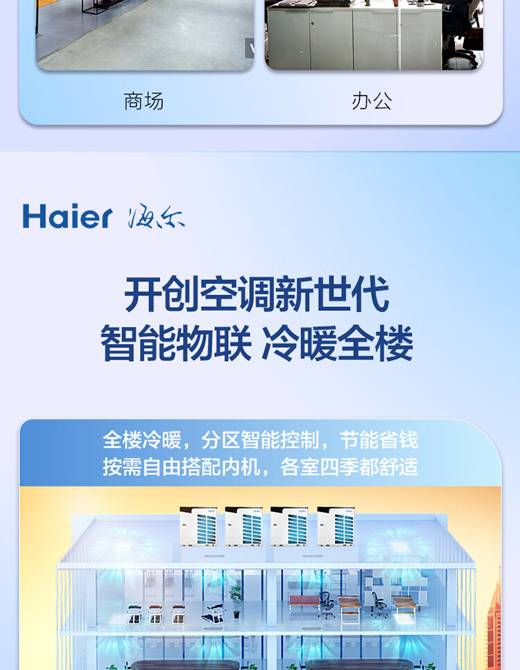 海爾 家用商用多聯(lián)機模塊機磁懸浮組合式空調