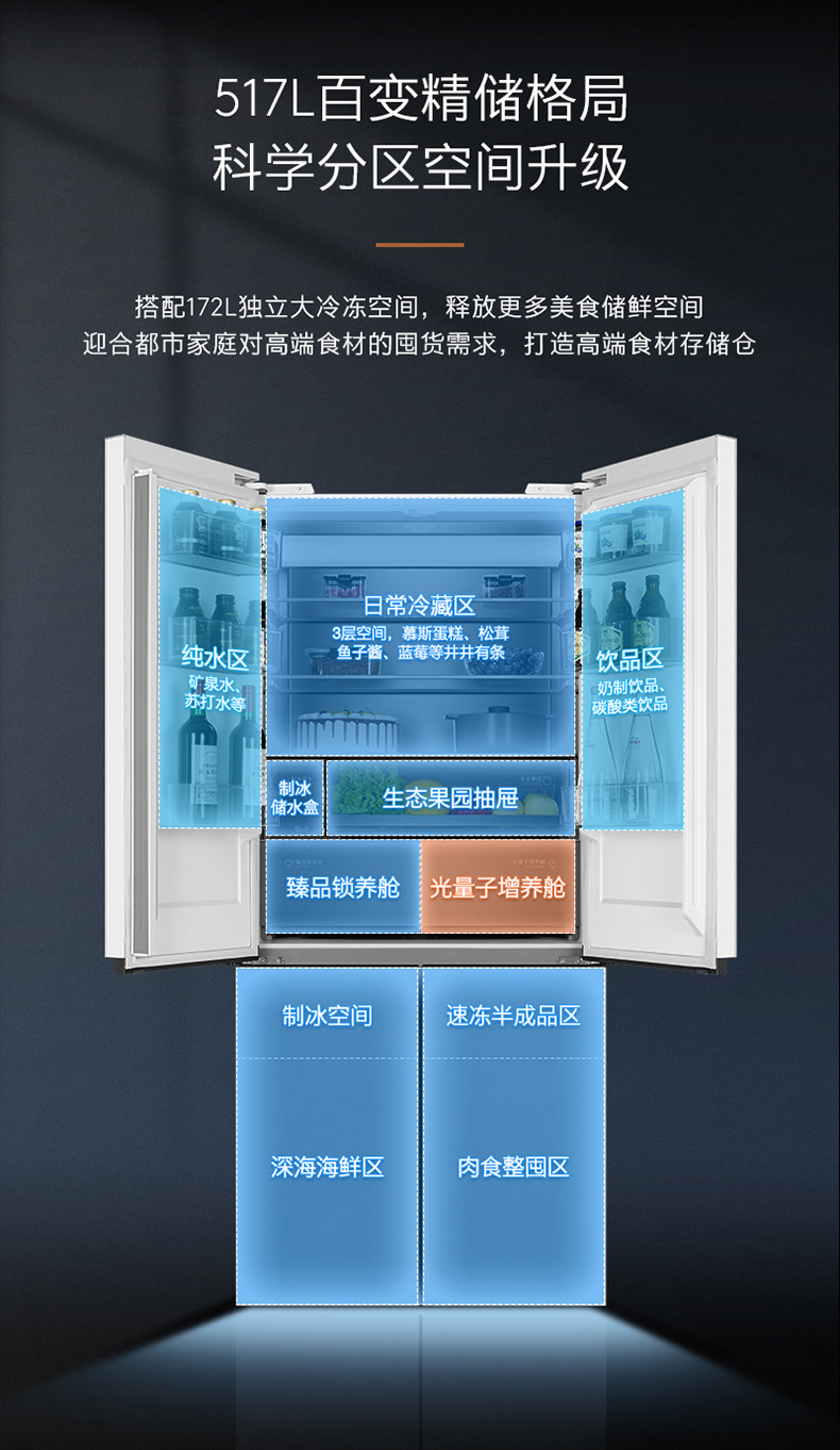 COLMO 冰箱 雪域巖 CRBUS517W-HJ1