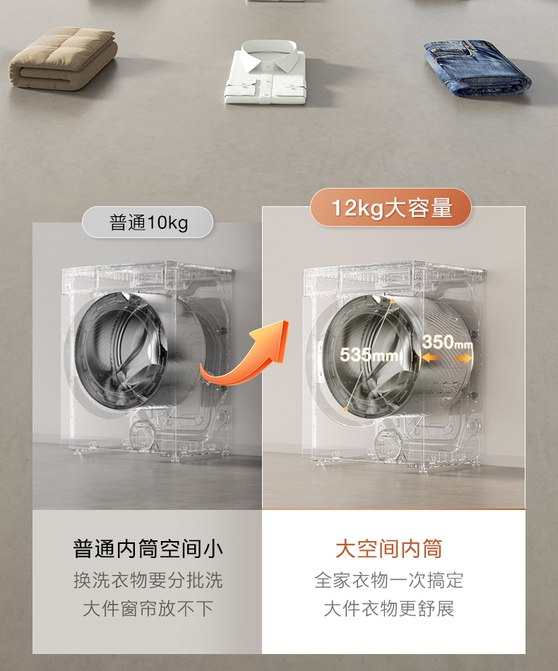 COLMO 滾筒洗干一體機(jī) 星澤灰 CDU12-A11