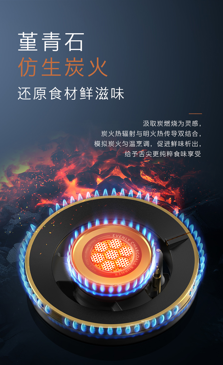 COLMO 嵌入式燃?xì)庠?月巖灰-雙邊定時(shí) JZT-CYT52-A1