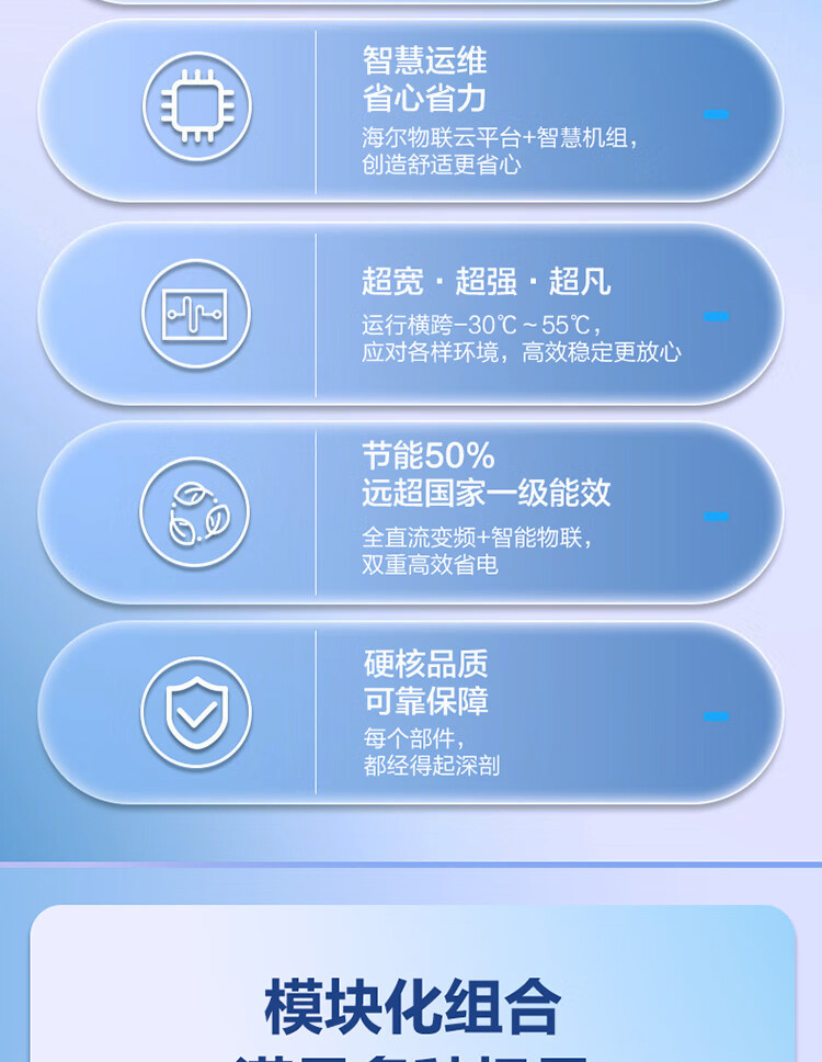 海爾 家用商用多聯(lián)機模塊機磁懸浮組合式空調